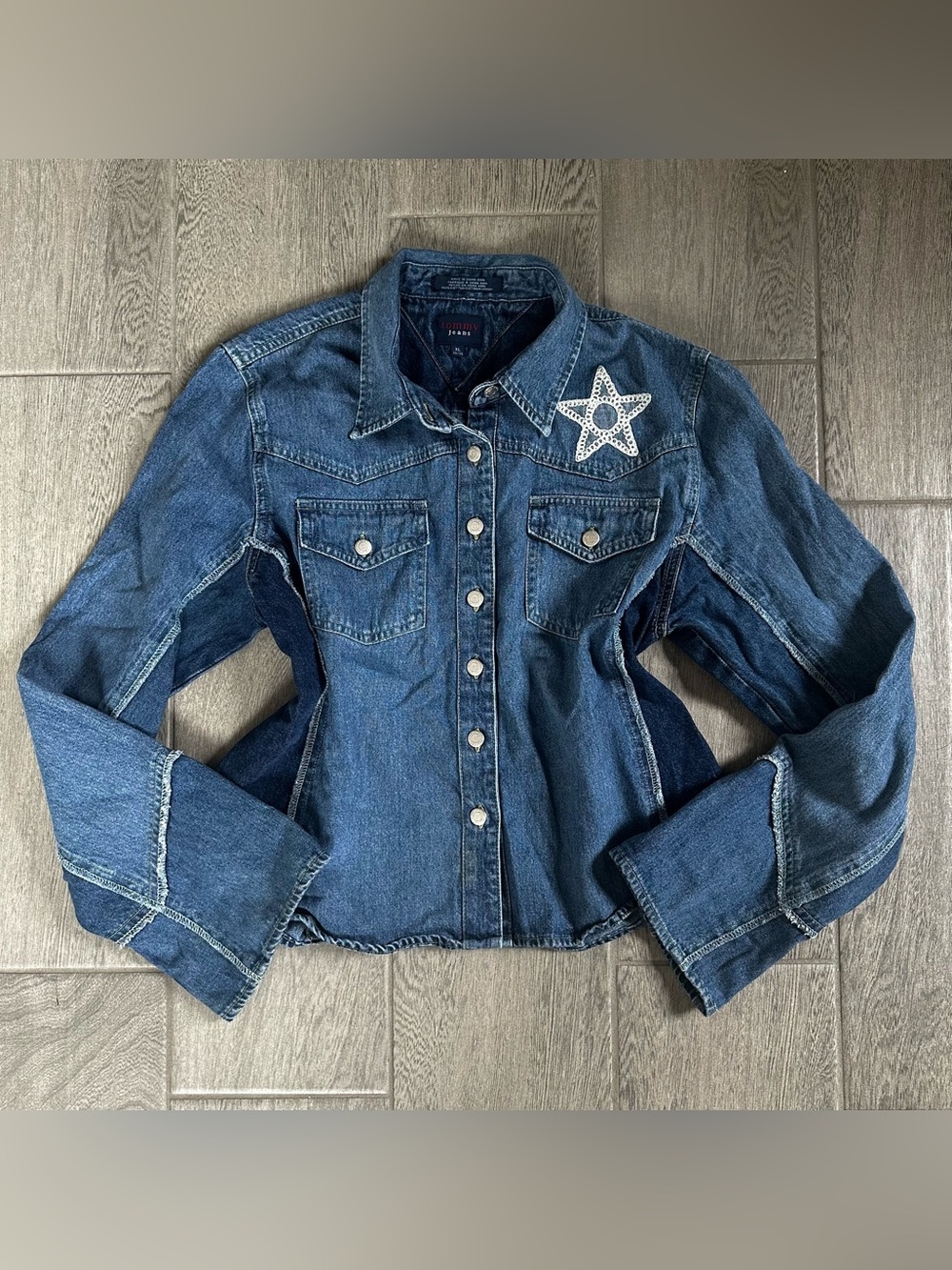 Vintage Y2K Tommy Jeans Denim Cotton Patchwork Jacket